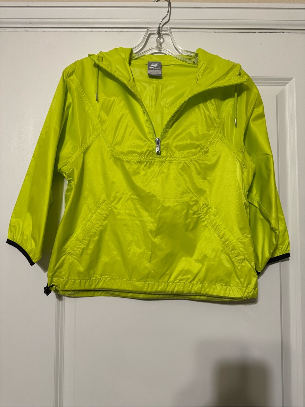 Nike Womens’ Neon Yellow Windbreaker Hoodie Jacket